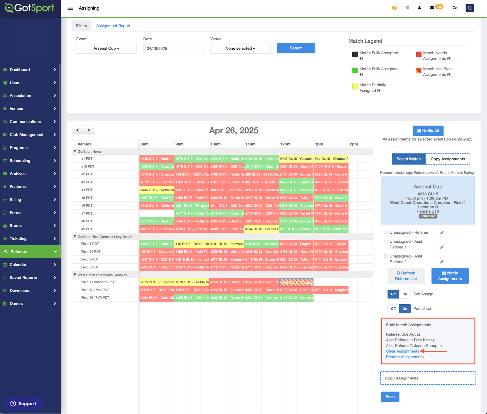 Assignors - Clear & Restore Stale Assignments using the Match Chart
